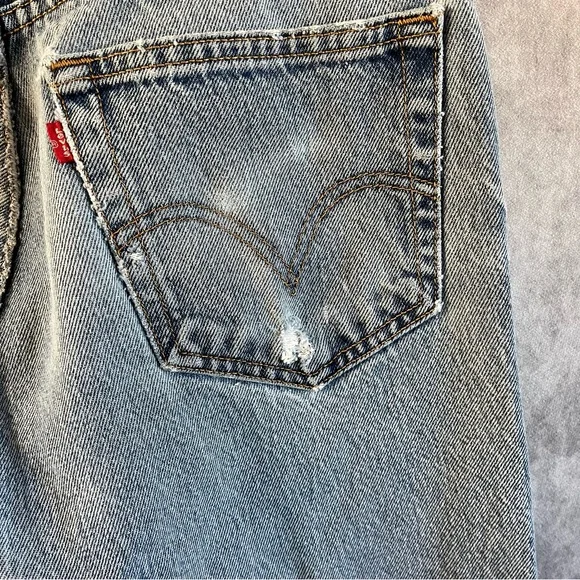🔺SOLD🔺Vintage Levis 517 Mens Size 32 x 32 Bootcut Denim Jeans Pants Blue Worn - Picture 8 of 12